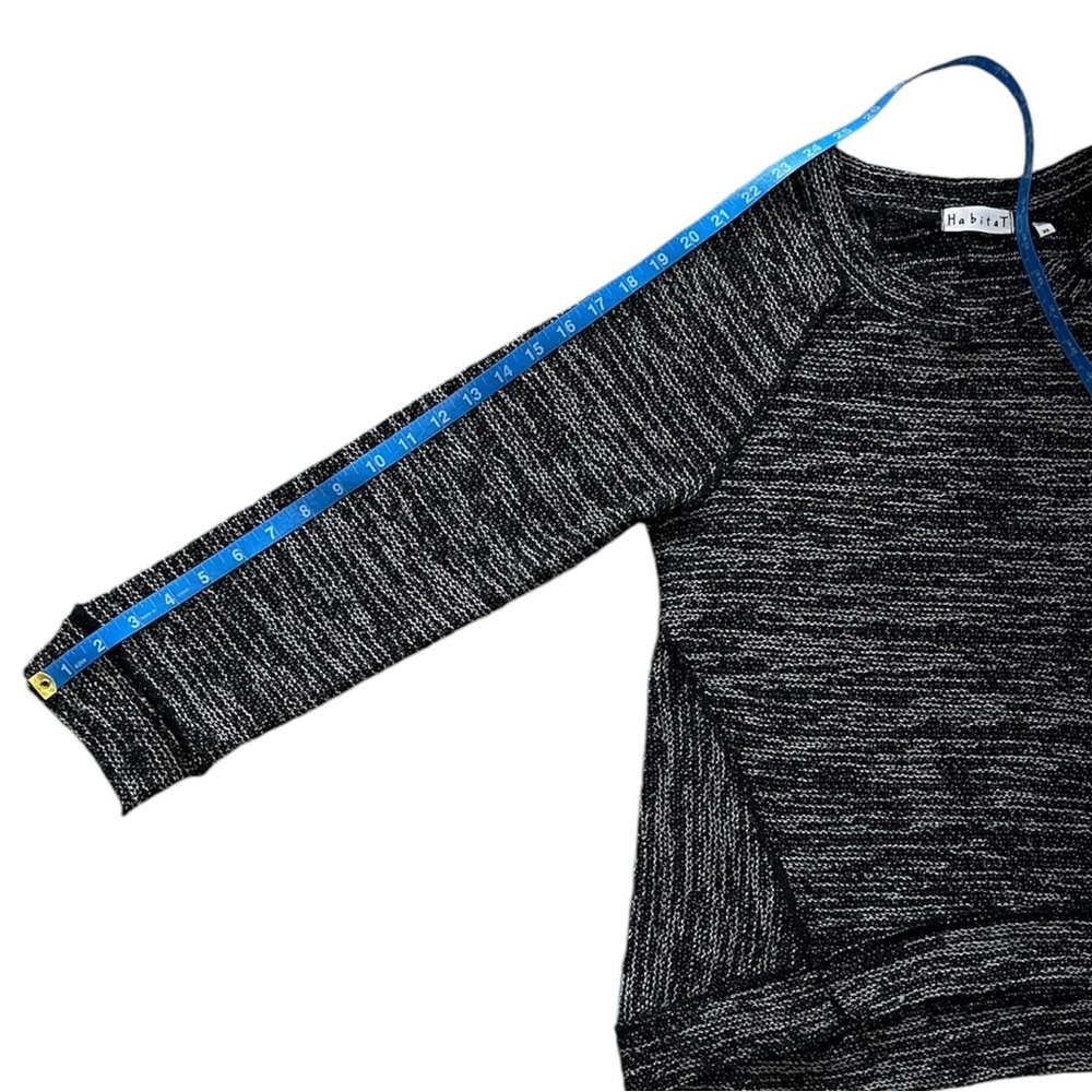 Habitat crew neck knit sweater black white gray knit XS - Picture 10 of 11